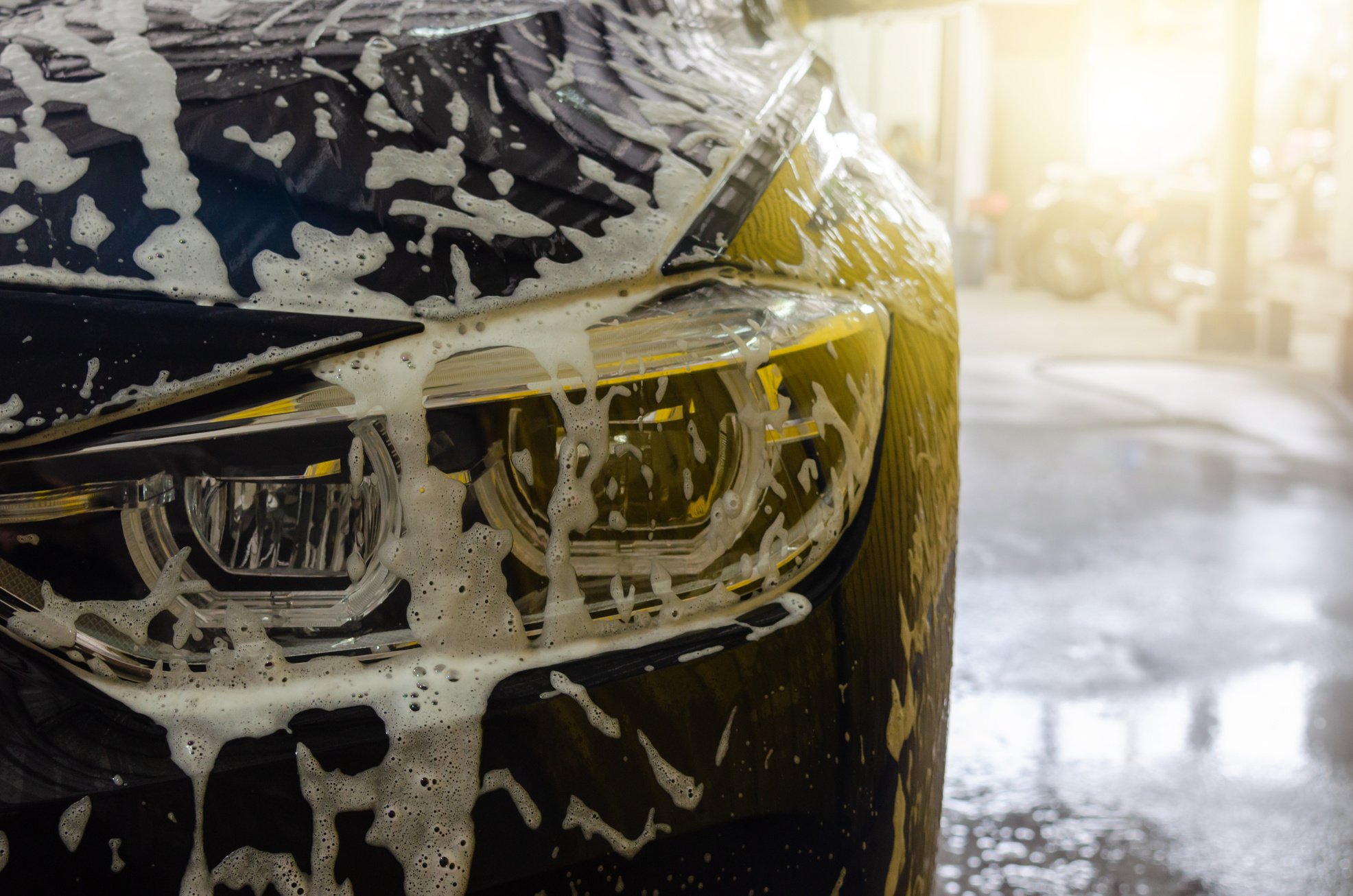 Car with Bubbles at Car Wash